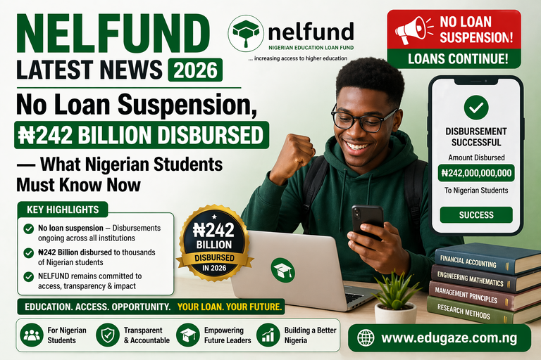 NELFUND Latest News 2026: No Loan Suspension, ₦242 Billion Disbursed — What Nigerian Students Must Know Now