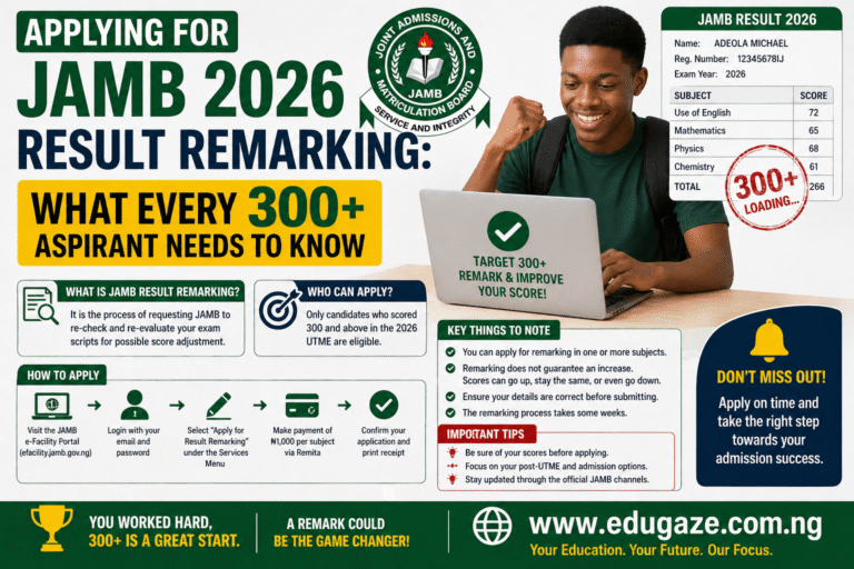 Applying for JAMB 2026 Result Remarking: What Every 300+ Aspirant Needs to Know