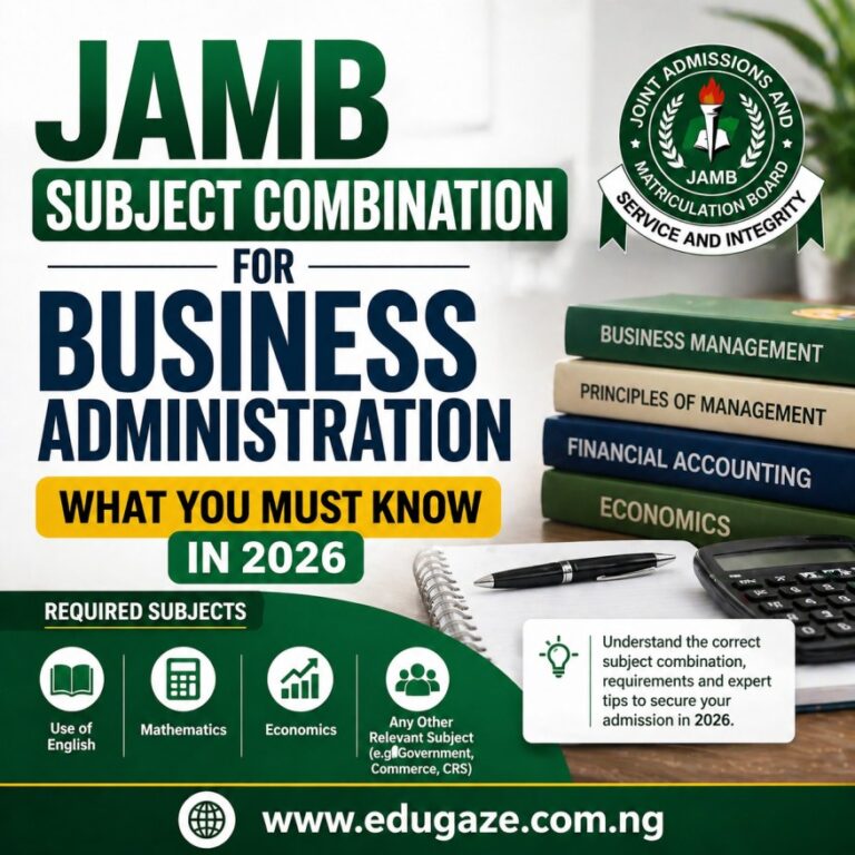 JAMB Subject Combination for Business Administration: What You Must Know in 2026