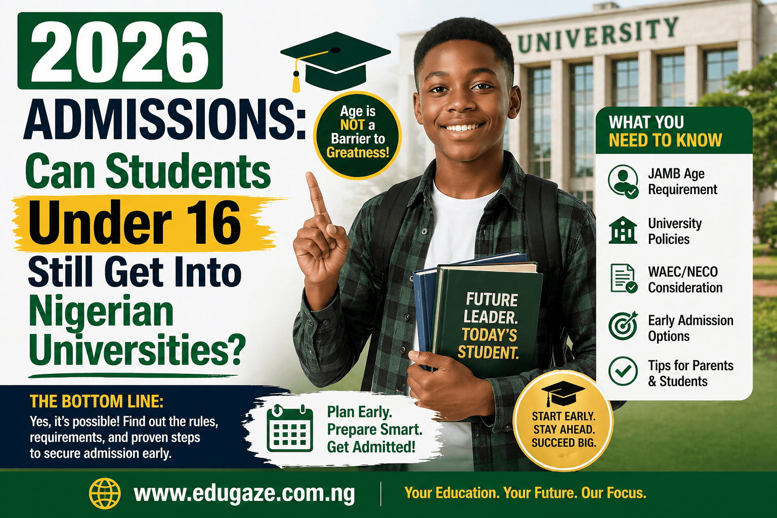 2026 Admissions: Can Students Under 16 Still Get Into Nigerian Universities?